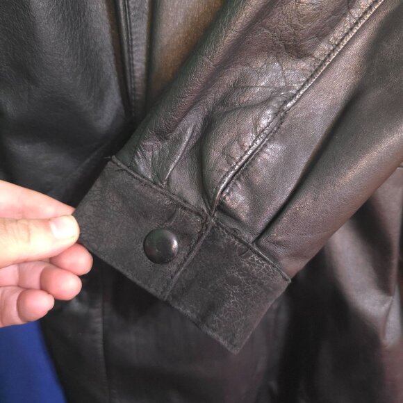 Pelle Studio Womens Leather Jacket Black M Thinsulate Thermal Insulation Snap Cl - Picture 7 of 12